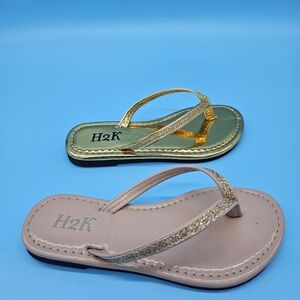 Kid's Gold and Tan Sandals